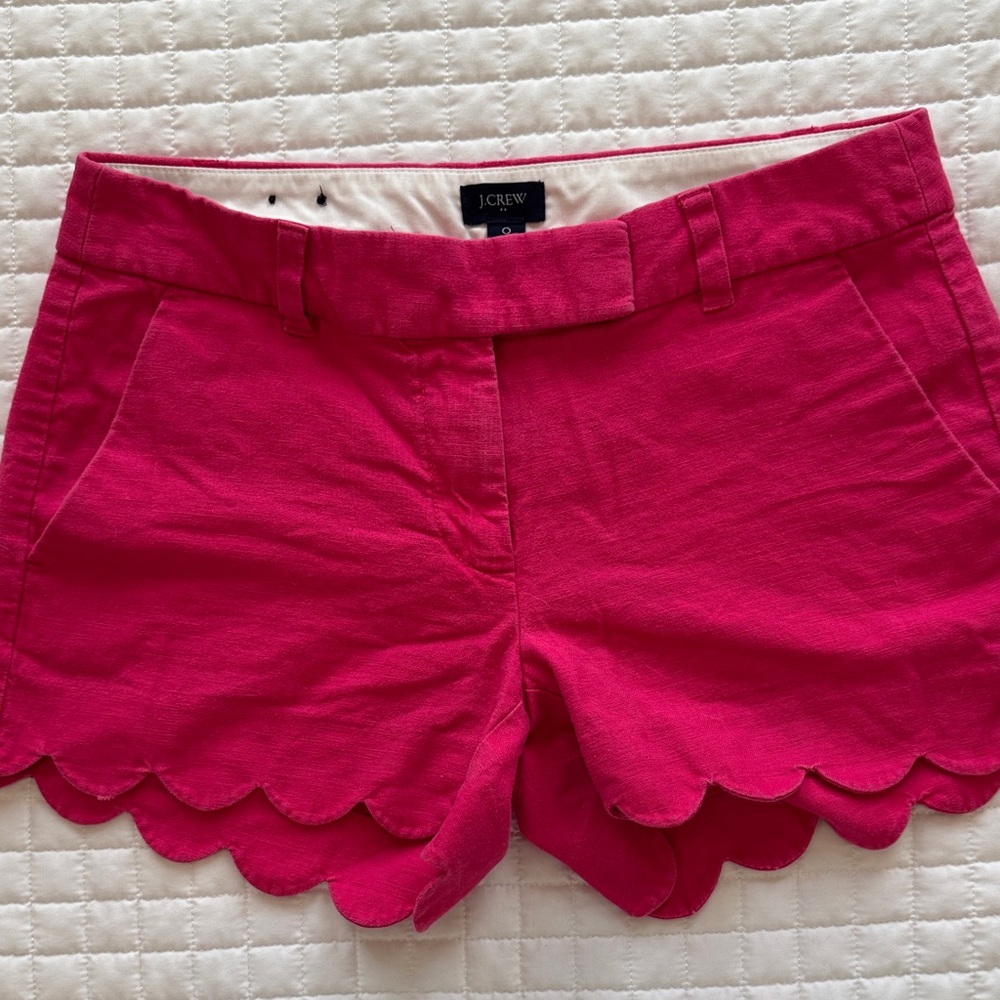 J. Crew Women's Pink Scalloped Shorts Size 0